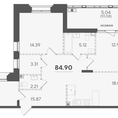 Квартира 84,9 м², 3-комнатная - изображение 2