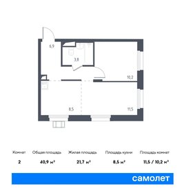 40,4 м², 1-комнатные апартаменты 6 180 796 ₽ - изображение 13