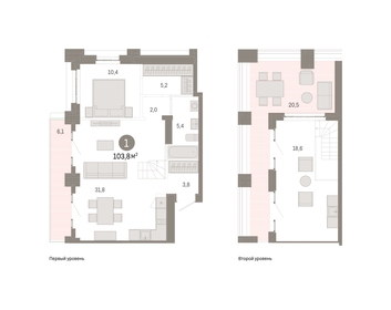 Квартира 103,8 м², 1-комнатная - изображение 1