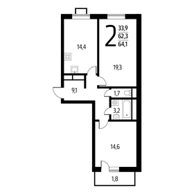 64,1 м², 2-комнатная квартира 14 198 150 ₽ - изображение 69