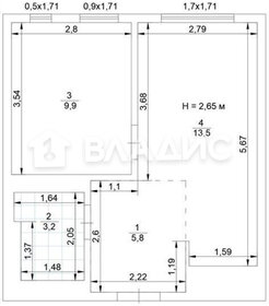 Квартира 34 м², 1-комнатные - изображение 1