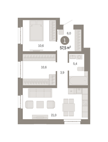 52,4 м², 2-комнатная квартира 19 596 552 ₽ - изображение 9