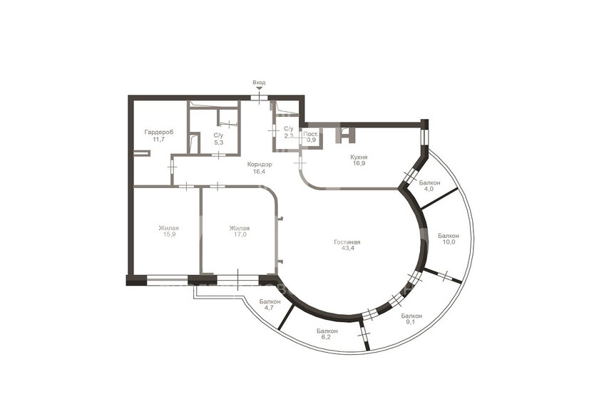 180 м², 5-комнатная квартира 89 000 000 ₽ - изображение 1