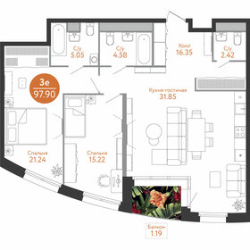 Квартира 98,7 м², 3-комнатная - изображение 1