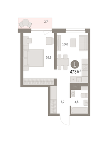48,7 м², 2-комнатная квартира 9 000 000 ₽ - изображение 133