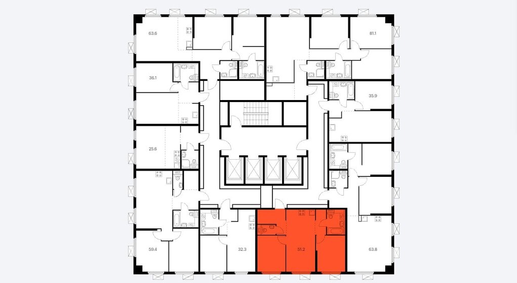 51,4 м², 2-комнатная квартира 14 700 000 ₽ - изображение 1