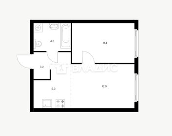 Квартира 38,6 м², 1-комнатная - изображение 1