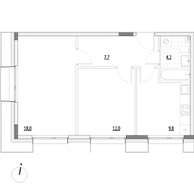 Квартира 51,7 м², 2-комнатные - изображение 2