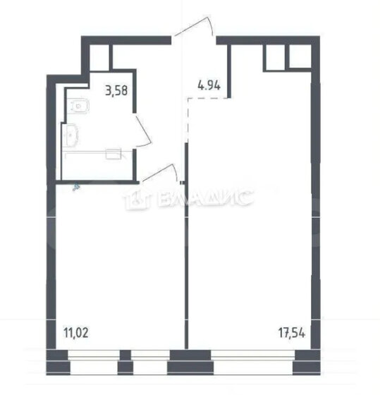 37,1 м², 1-комнатные апартаменты 10 000 000 ₽ - изображение 1
