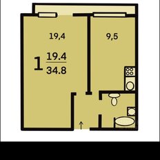 Квартира 35 м², 1-комнатная - изображение 1