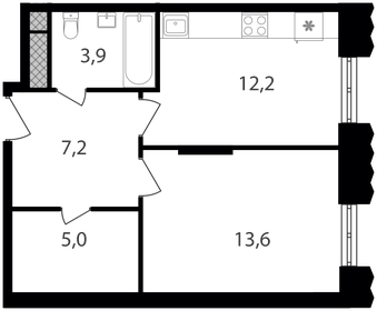 Квартира 41,9 м², 1-комнатные - изображение 1