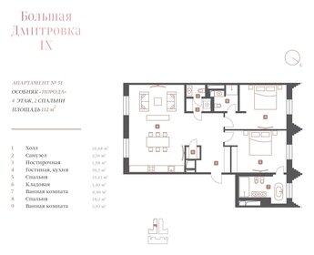 Квартира 112,5 м², 3-комнатные - изображение 1