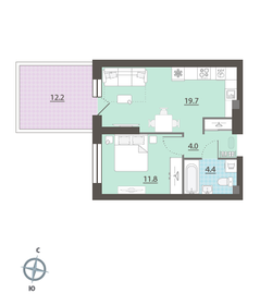 46 м², 1-комнатная квартира 6 990 000 ₽ - изображение 95