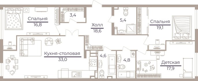 Купить квартиру площадью 120 кв.м. в районе Обручевский в Москве и МО - изображение 32