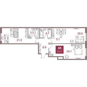 95 м², 3-комнатная квартира 46 500 000 ₽ - изображение 18