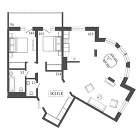 Квартира 131,1 м², 3-комнатная - изображение 2