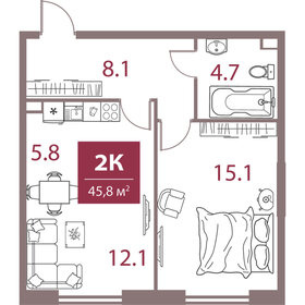 41,2 м², 2-комнатная квартира 19 900 000 ₽ - изображение 84