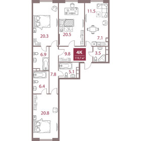 110,9 м², 3-комнатная квартира 69 900 000 ₽ - изображение 125