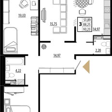 Квартира 88,1 м², 3-комнатная - изображение 4