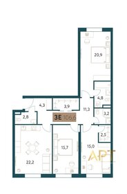 Квартира 107 м², 3-комнатная - изображение 1