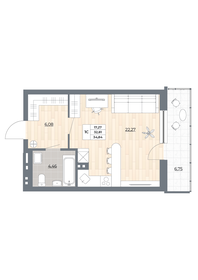 Квартира 34,8 м², студия - изображение 3