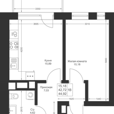 Квартира 44,9 м², 1-комнатная - изображение 2