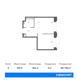 Квартира 31,9 м², 1-комнатные - изображение 1