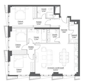 57 м², 2-комнатная квартира 49 020 ₽ в месяц - изображение 75