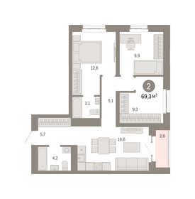 62,2 м², 3-комнатная квартира 21 269 414 ₽ - изображение 13