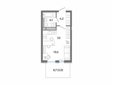 34,7 м², квартира-студия 6 528 438 ₽ - изображение 1