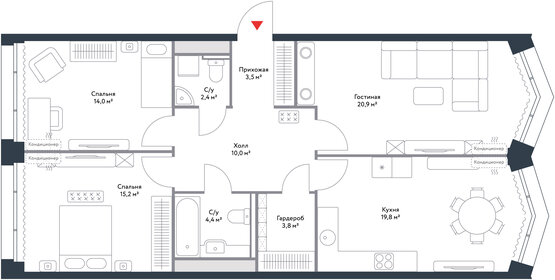 94,5 м², 3-комнатная квартира 40 394 404 ₽ - изображение 26