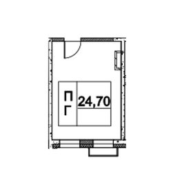 Квартира 24,7 м², студия - изображение 1