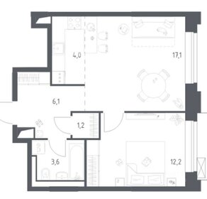 Квартира 44,1 м², 2-комнатные - изображение 1