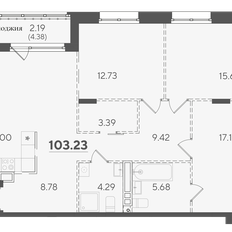 Квартира 103,2 м², 3-комнатная - изображение 2