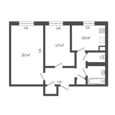 Квартира 55,3 м², 2-комнатная - изображение 2