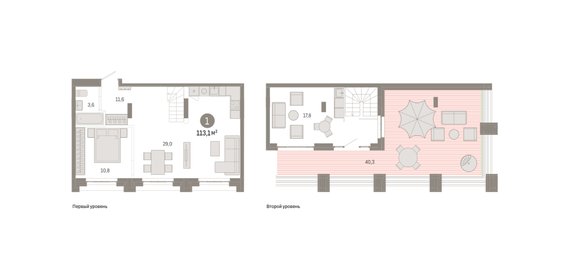 Квартира 113,1 м², 1-комнатная - изображение 1