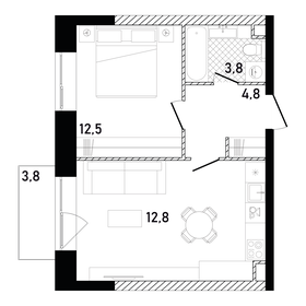 47,8 м², 1-комнатная квартира 23 997 000 ₽ - изображение 123