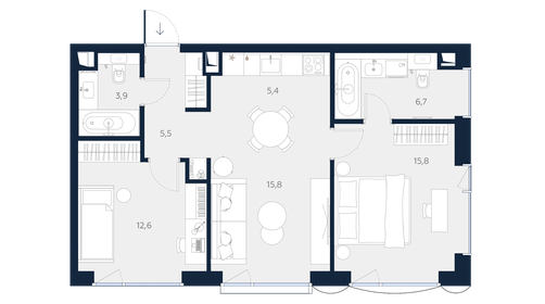 63,3 м², 2-комнатные апартаменты 32 619 000 ₽ - изображение 66