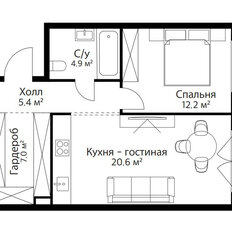 Квартира 50 м², 1-комнатная - изображение 2