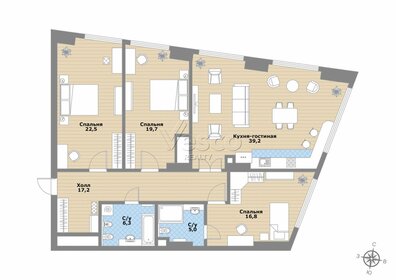 Квартира 126,8 м², 4-комнатная - изображение 1