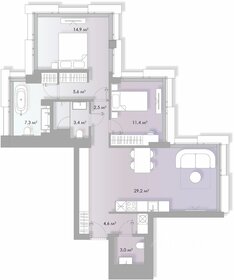 Квартира 82,4 м², 2-комнатные - изображение 1