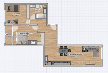 Квартира 72,3 м², 2-комнатная - изображение 2