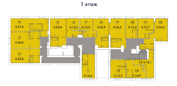 26 м², квартира-студия 7 050 000 ₽ - изображение 11