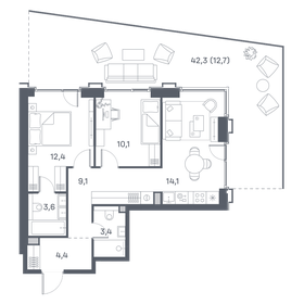 41 м², 1-комнатная квартира 17 800 000 ₽ - изображение 111