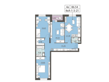 74,2 м², 3-комнатная квартира 24 800 000 ₽ - изображение 11