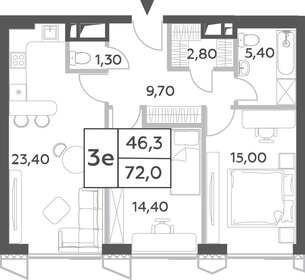 Квартира 72 м², 3-комнатная - изображение 1