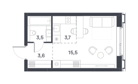 26,3 м², квартира-студия 16 159 982 ₽ - изображение 8