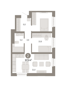 32,1 м², 1-комнатная квартира 10 200 000 ₽ - изображение 119