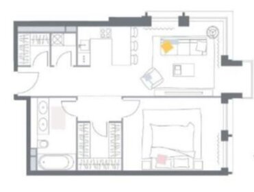 Квартира 65,1 м², 2-комнатная - изображение 1