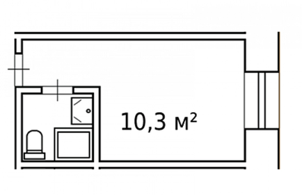 Квартира 10,3 м², студия - изображение 1